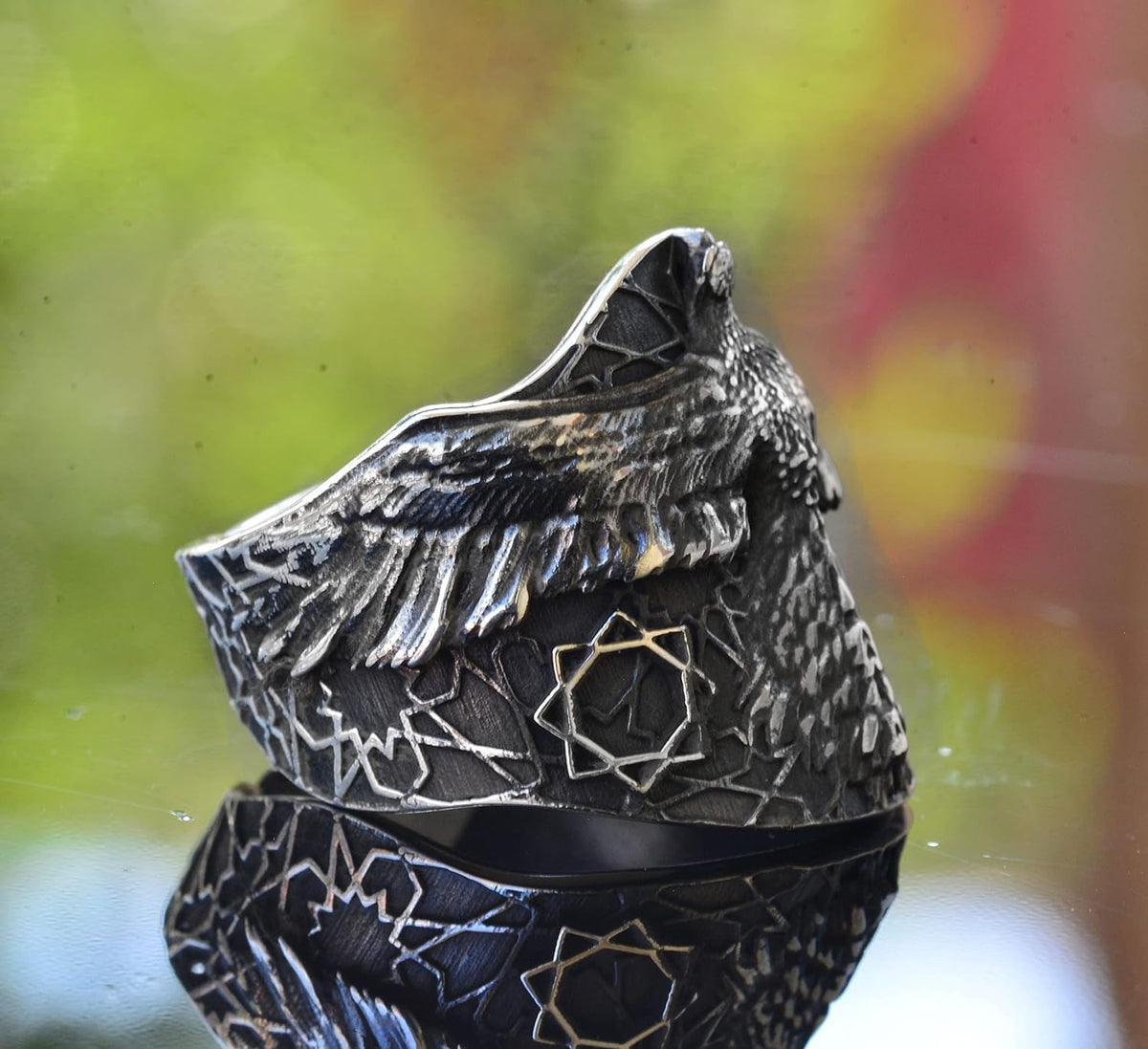 Adjustable Winged Eagle Ring - 925 Sterling Silver — 4