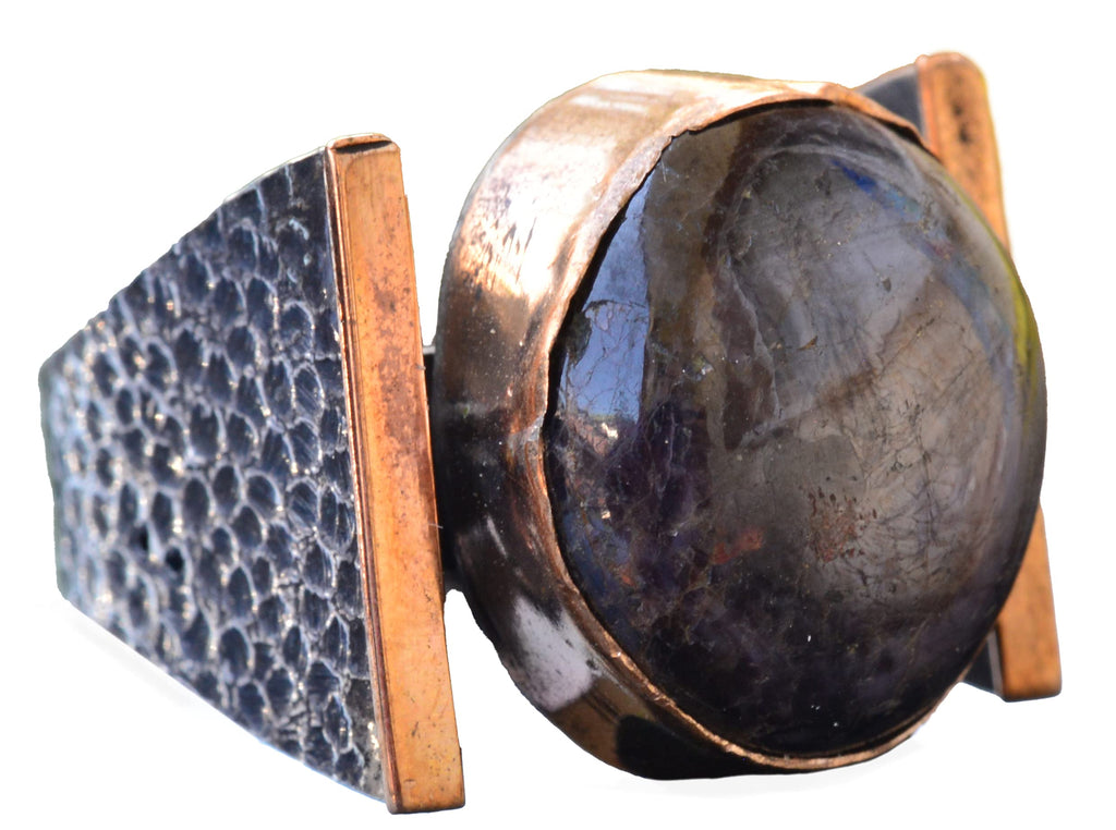 Silver Men's Ring with Natural Star Ruby Stone - Gift Design for Him