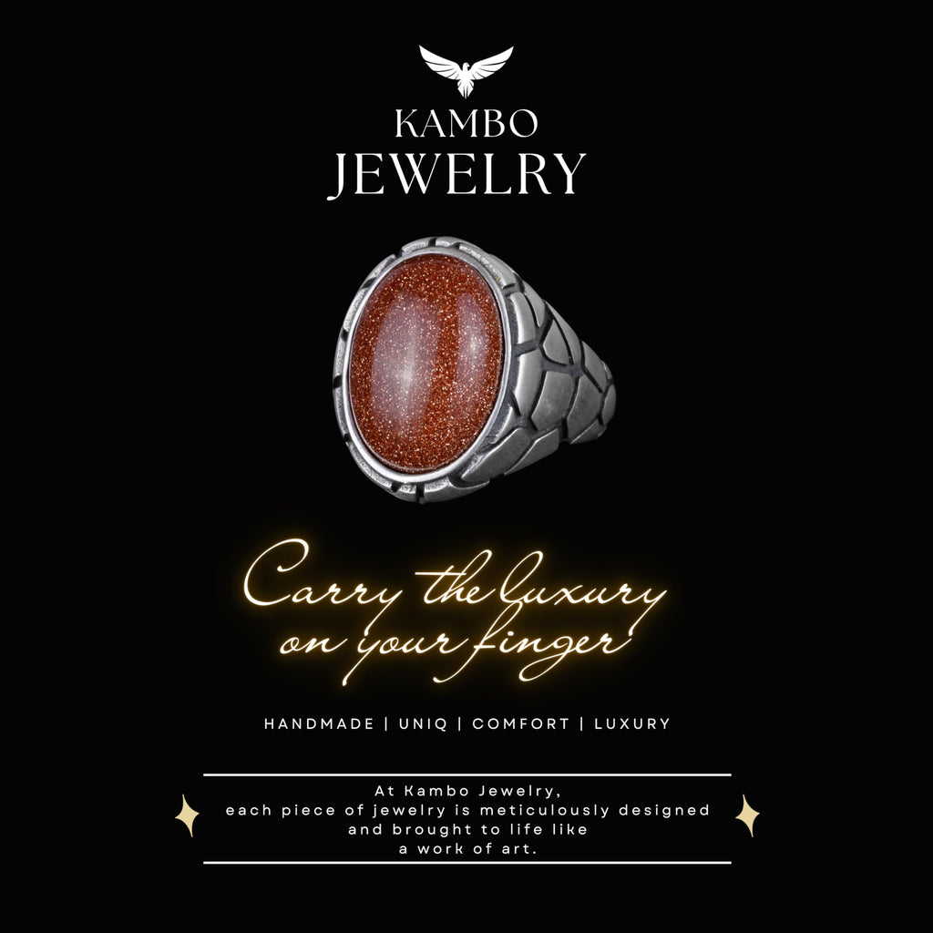 Luxury 925 Sterling Silver Sunstone Ring - Various Collection — 7