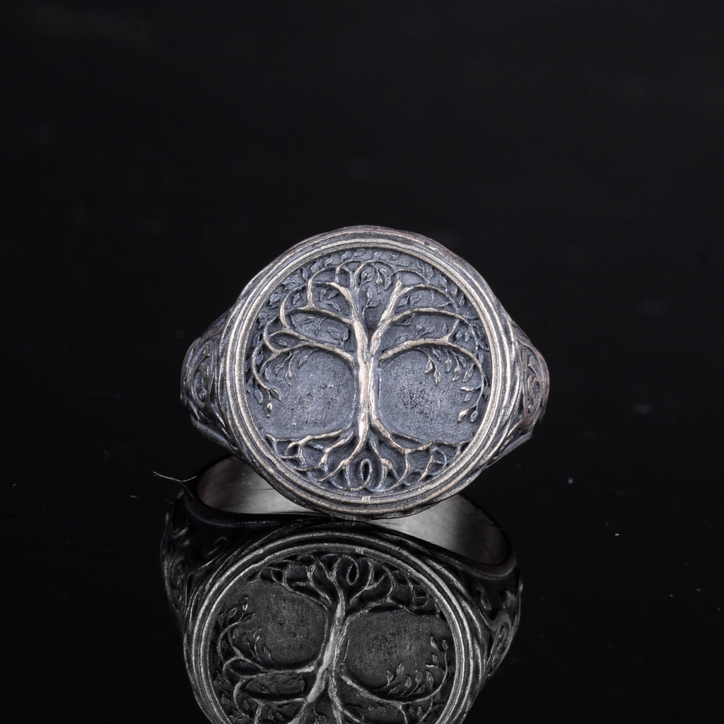 KAMBO 925 Sterling Silver Tree of Life Designed Men's Ring – Handmade Symbolic Spiritual Ring — 4