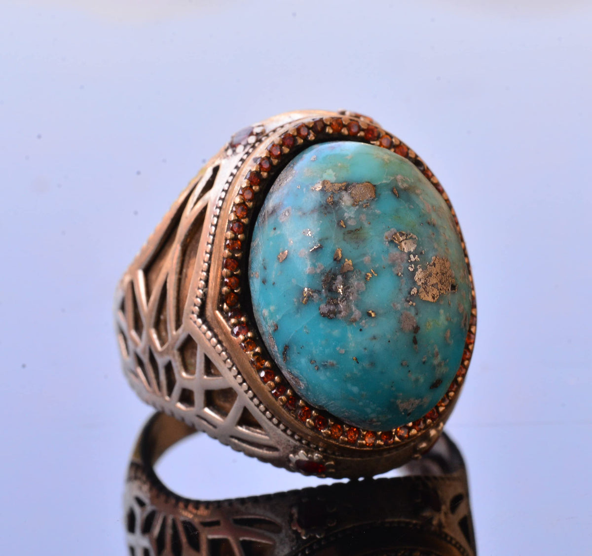 Natural Arizona Turquoise Stone Ring (Model-12) — 3