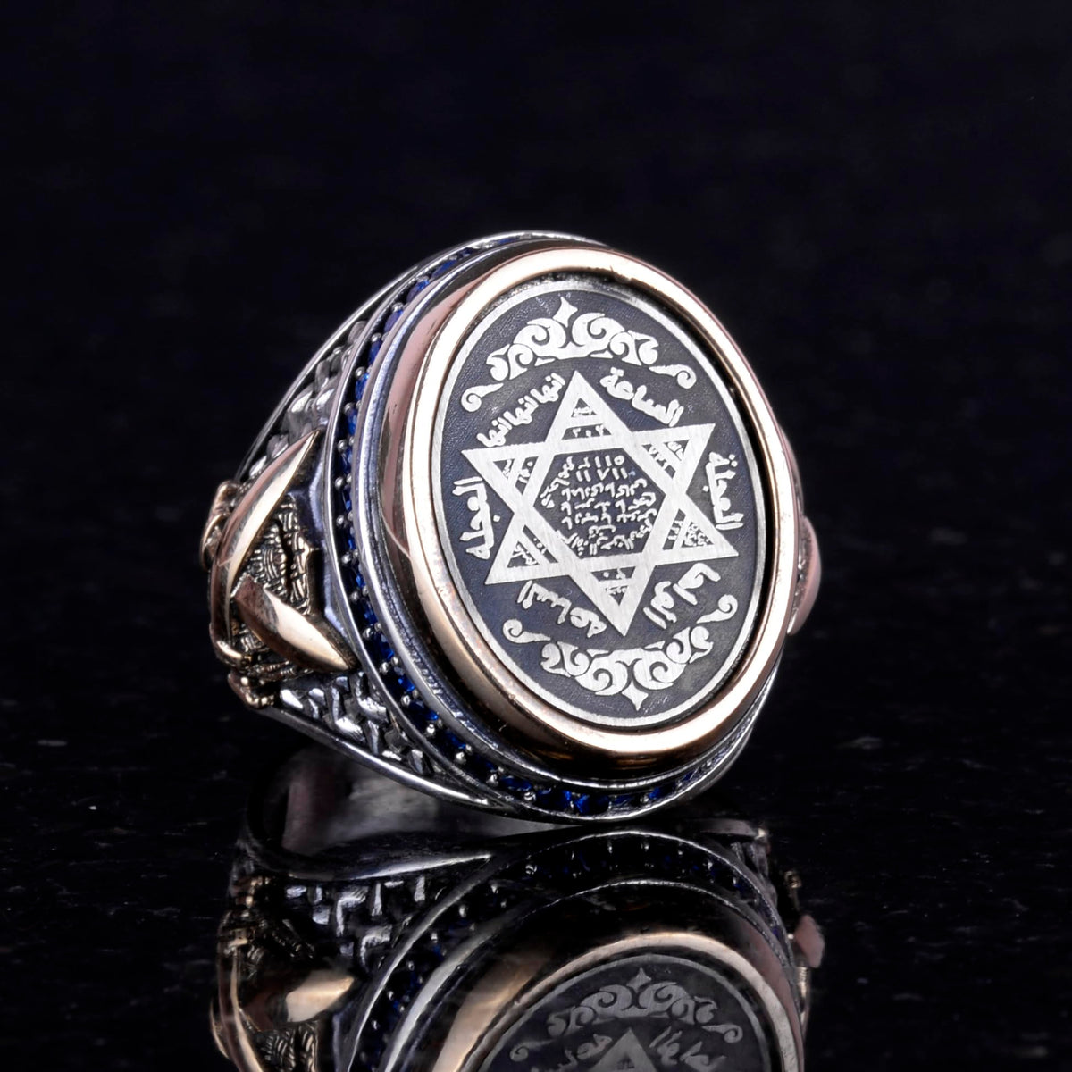 925 Sterling Silver Star of David Men's Ring — 4