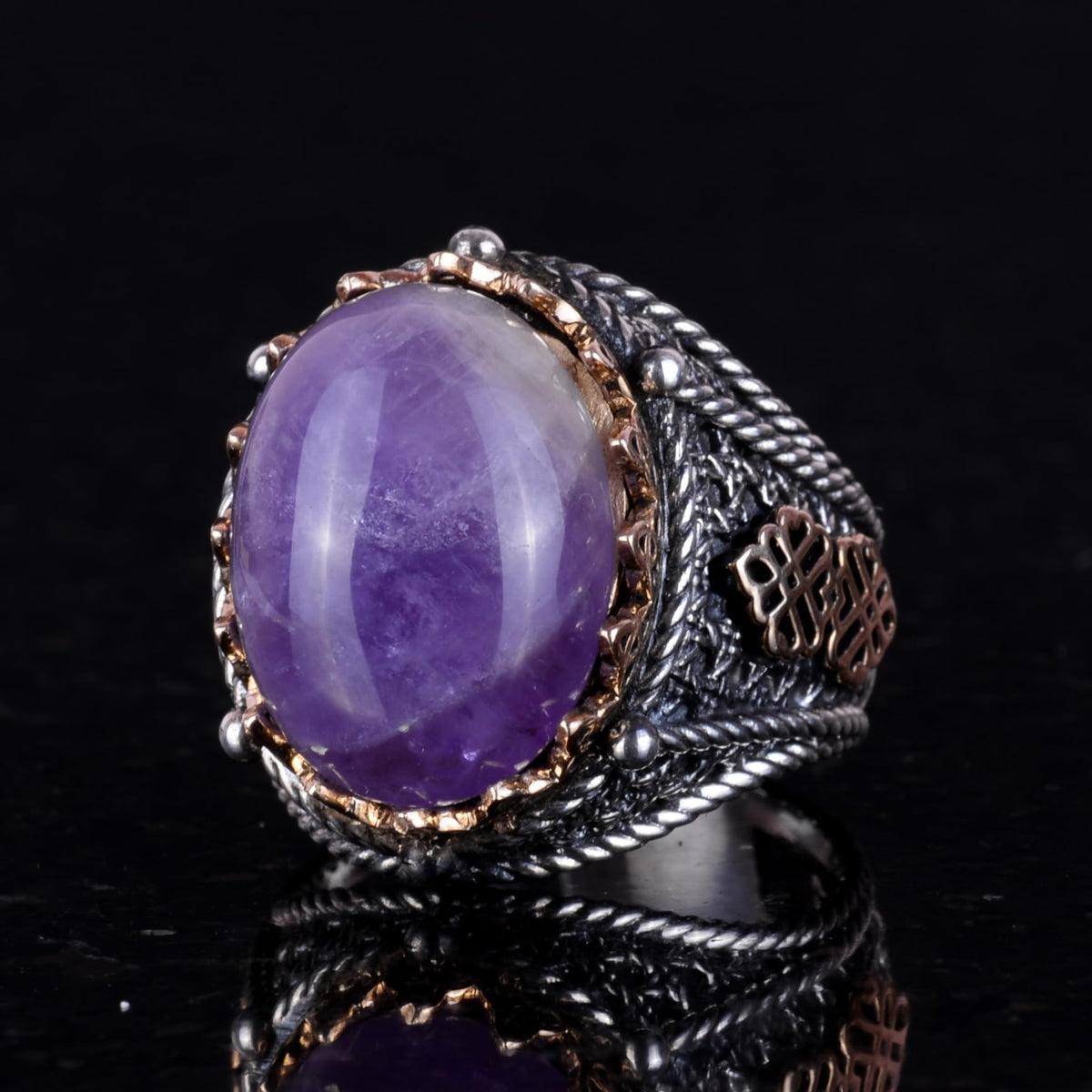 Natural Amethyst Stone Ring (Model-3) — 4