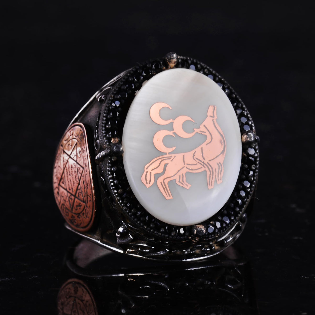 Patterned Handmade Ring - 925 Sterling Silver Men's Ring (Model-2) — 5