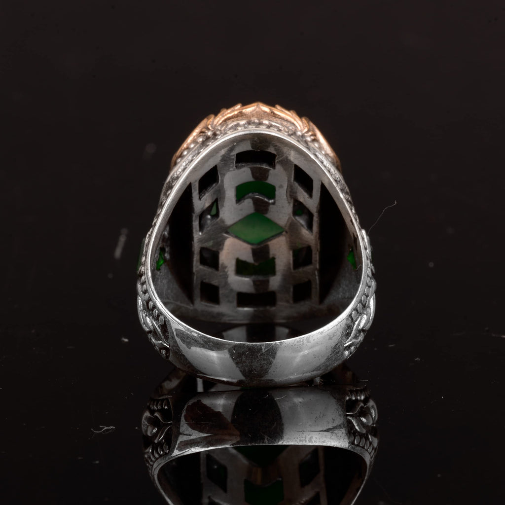 Vintage Men's 925 Sterling Silver Ring, Natural Druzy Quartz Stone — 7