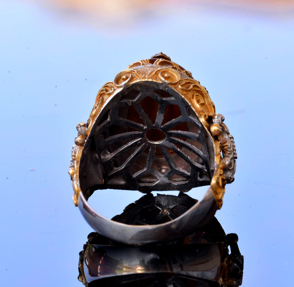Handmade Hawk Ring - 925 Sterling Silver Gold Plated — 8