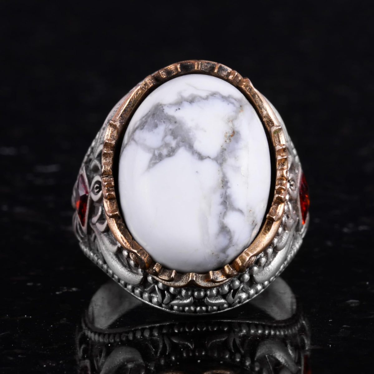 Natural Stone Ring - Handcrafted 925 Sterling Silver Ring (Model-2) — 4