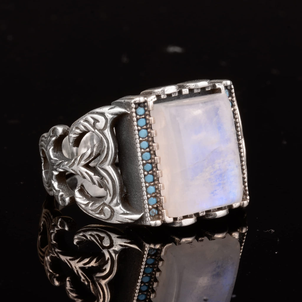 Natural Moonstone Ring - 925 Sterling Silver — 4
