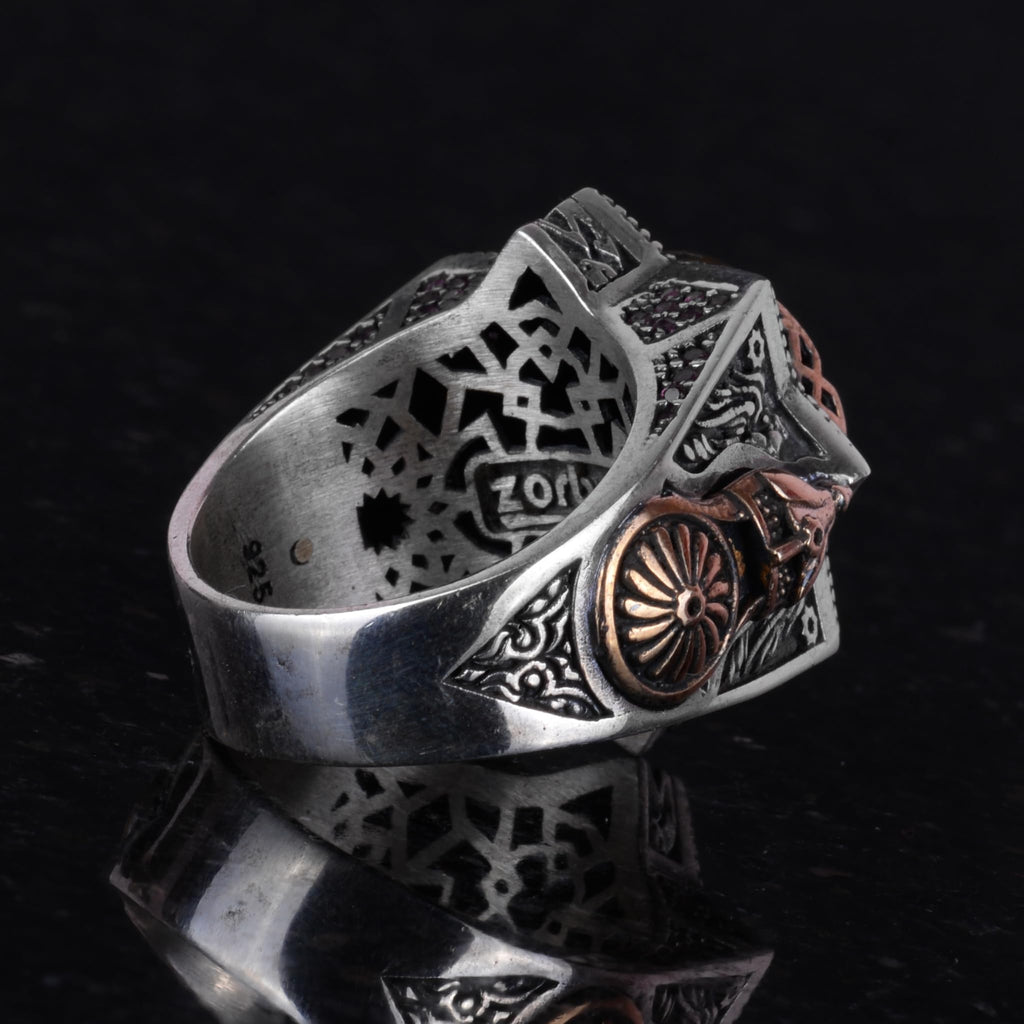Mosque Ring, Star of David Islamic Gift, 925 Sterling Silver Men's Ring — 7