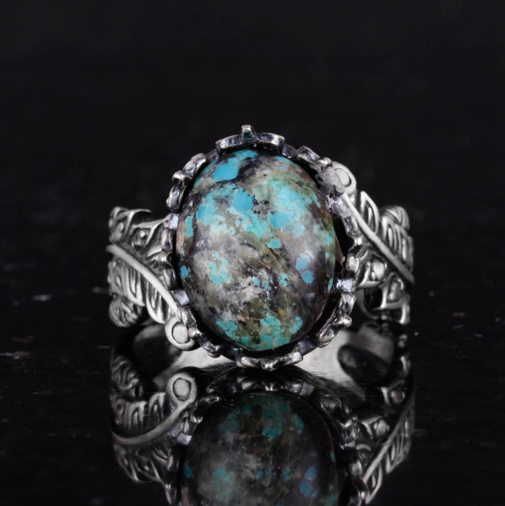 Natural Arizona Turquoise Stone Ring, 925 Sterling Silver Ring, Minimalist Handmade Ring (Model-16) — 4