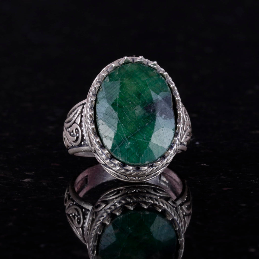 Natural Stone Ring - 925 Sterling Silver Ring (Model-4) — 2