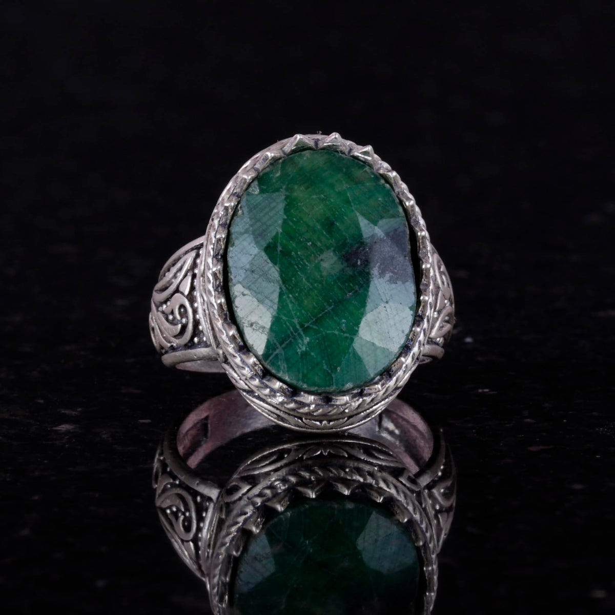 Natural Stone Ring - 925 Sterling Silver Ring (Model-4) — 2