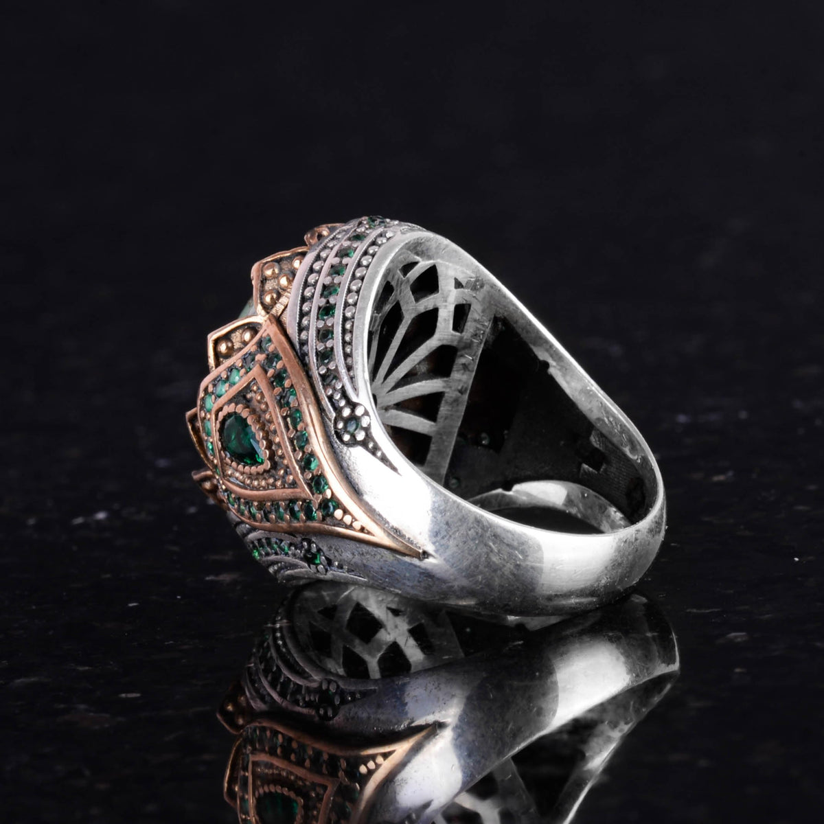 Natural Arizona Turquoise Stone Ring, Sultan Ring, Silver Ring — 6