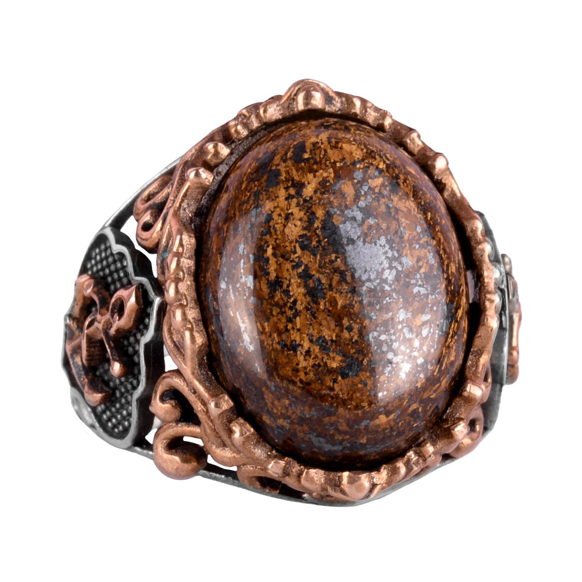 Handmade Natural Bronzite Stone Ring