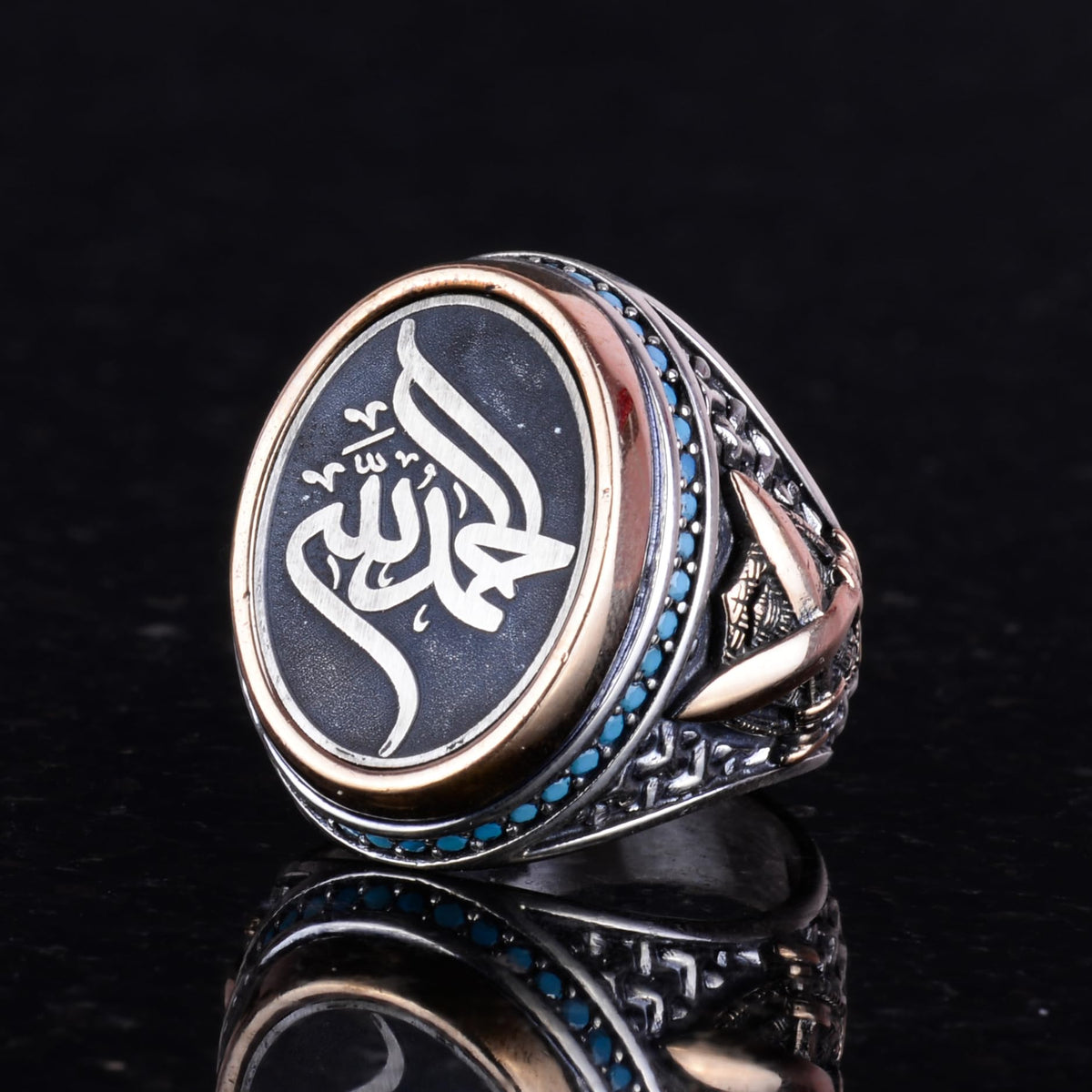 Sword Ring, Islamic Jewelry, 925 Sterling Silver Men's Ring, Showy Ring, Islamic Ring, Men's Ring — 3