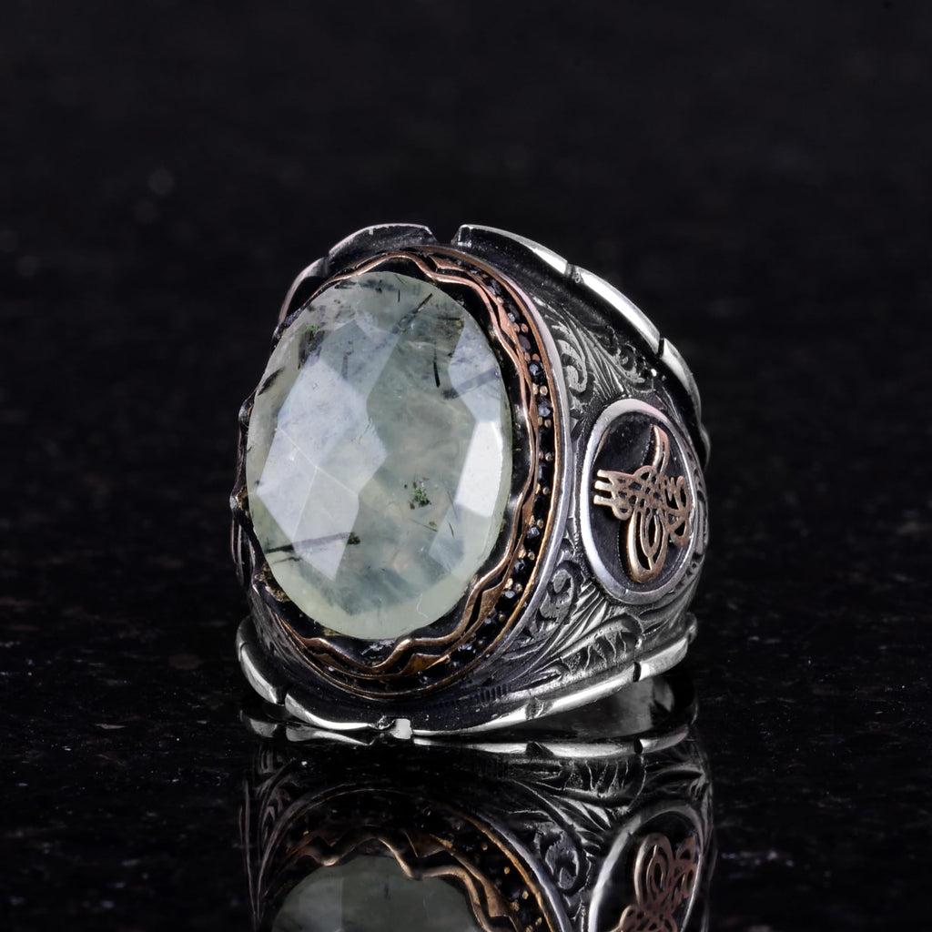 Natural Pietersite Stone Ring, 925 Sterling Silver Ring, Ottoman Tugra Silver Ring — 5