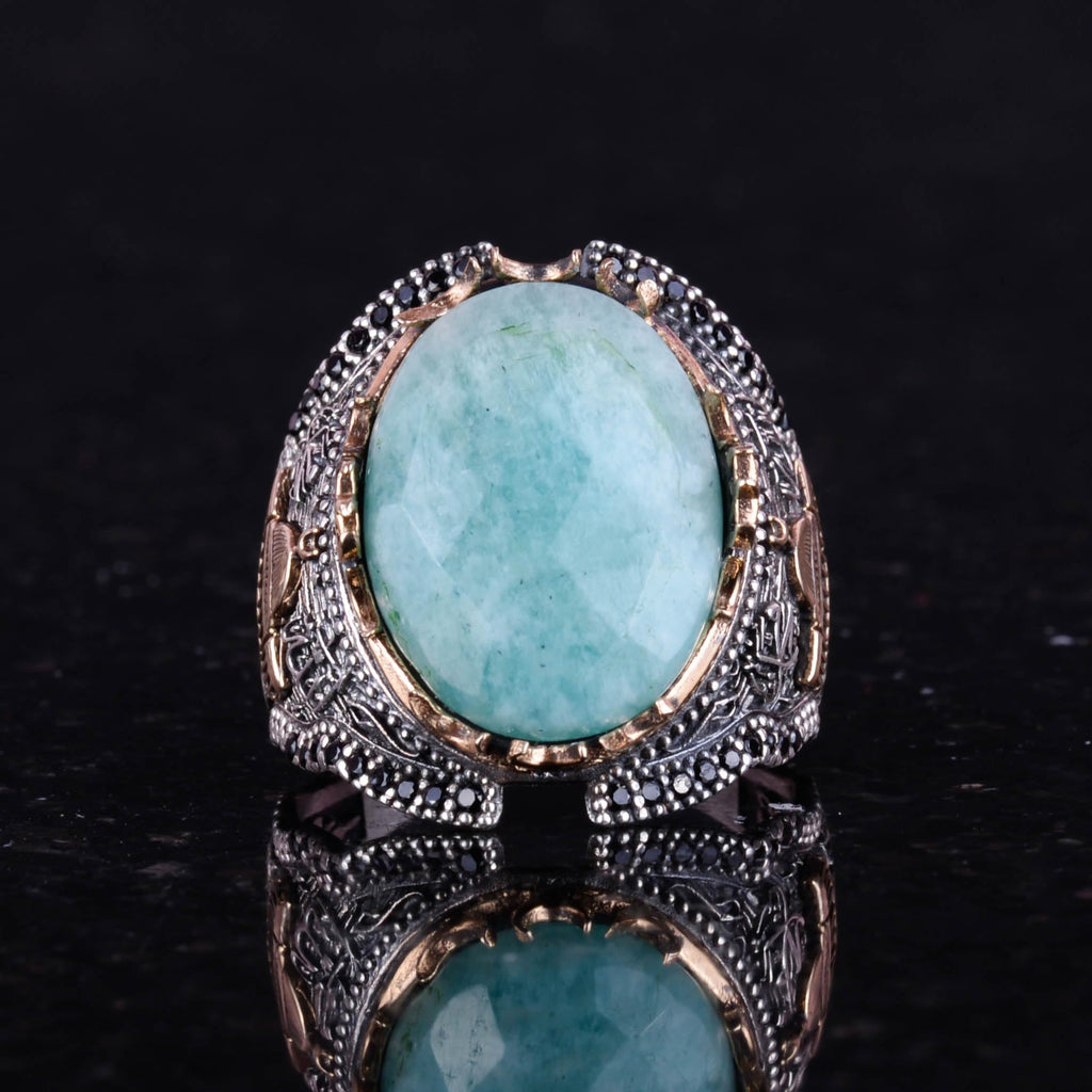 Natural Stone Ring, 925 Sterling Silver Ring (Model-2) — 3