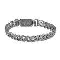 925 Sterling Silver Men's Bracelet - Handmade Textured Chain Bracelet