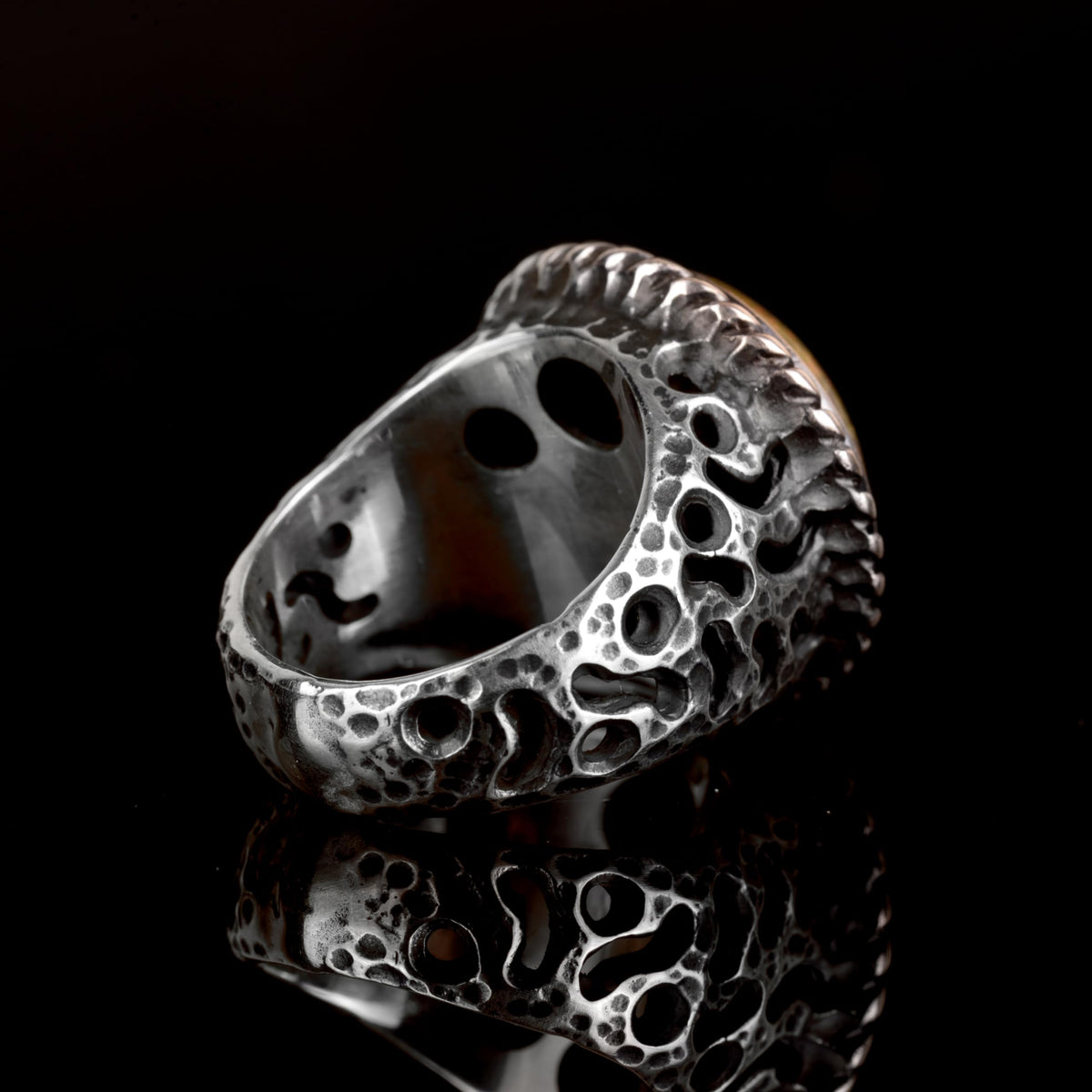 Natural Tiger's Eye Stone Ring - 925 Sterling Silver — 6