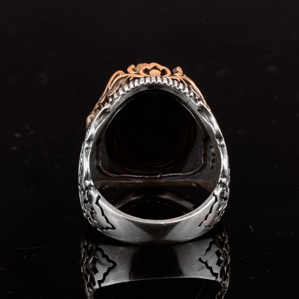 Star Ring, Seal Ring, 925 Sterling Silver Men's Ring, Handmade Ring — 9