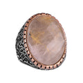 Kambo Natural Cabochon Golden Rutilated Quartz Ring
