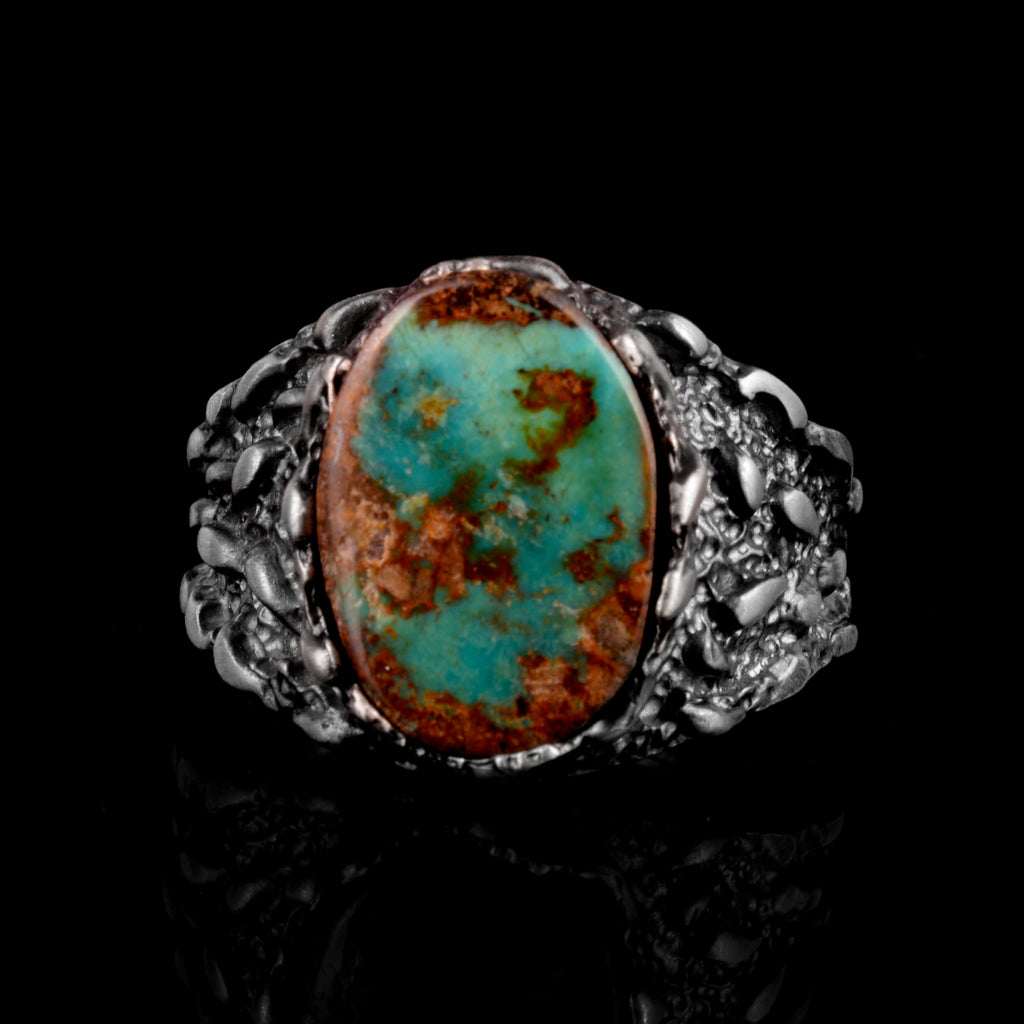 Natural Arizona Turquoise Stone Ring (Model-15) — 2