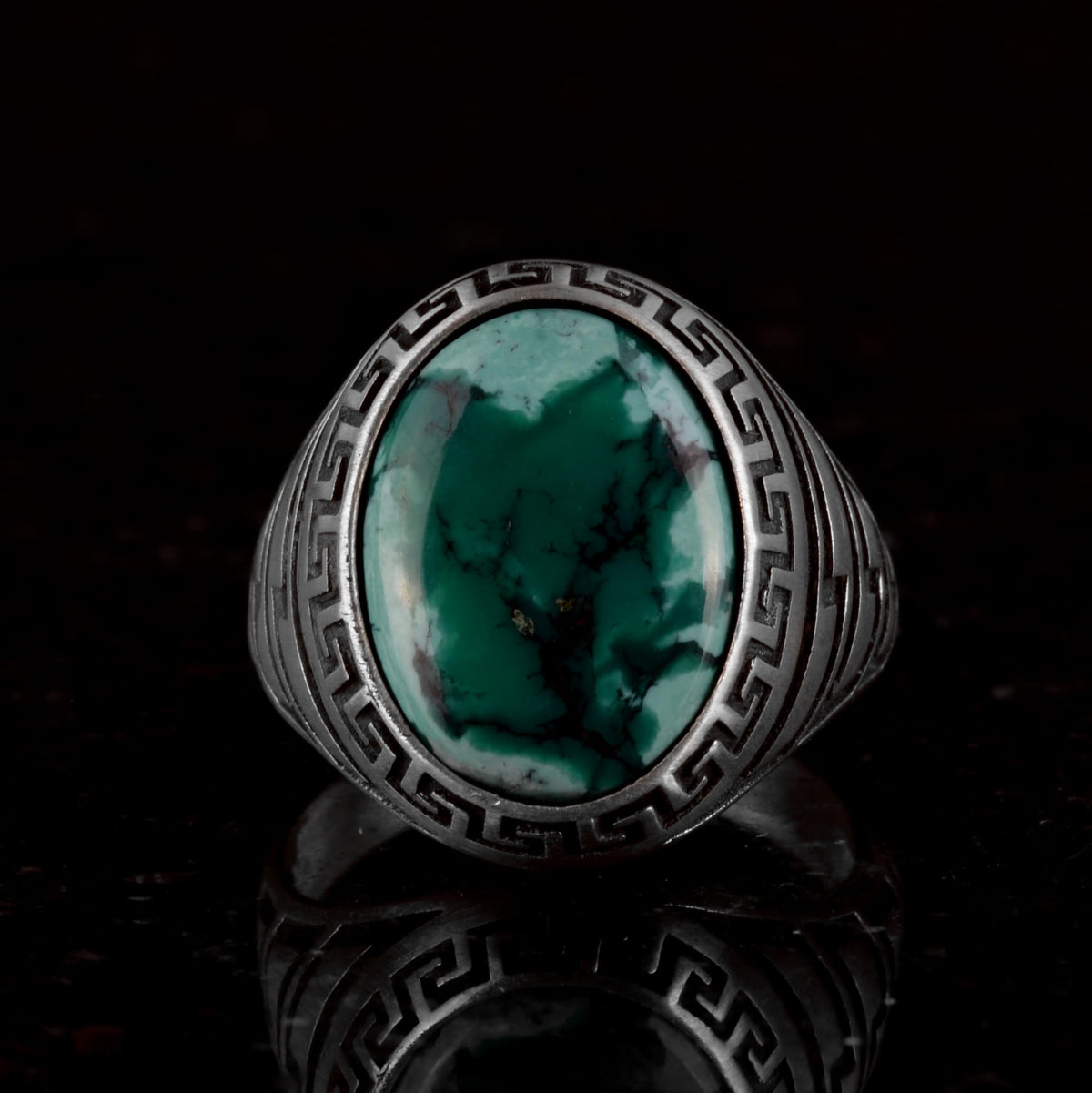 Natural Arizona Turquoise Stone Ring - 925 Sterling Silver — 3
