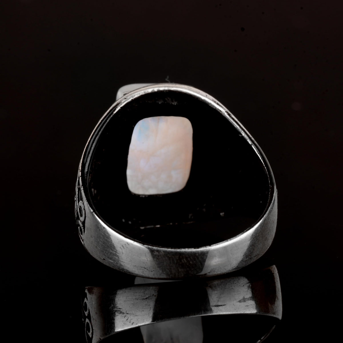 925 Sterling Silver Ring, with Natural Moonstone — 7