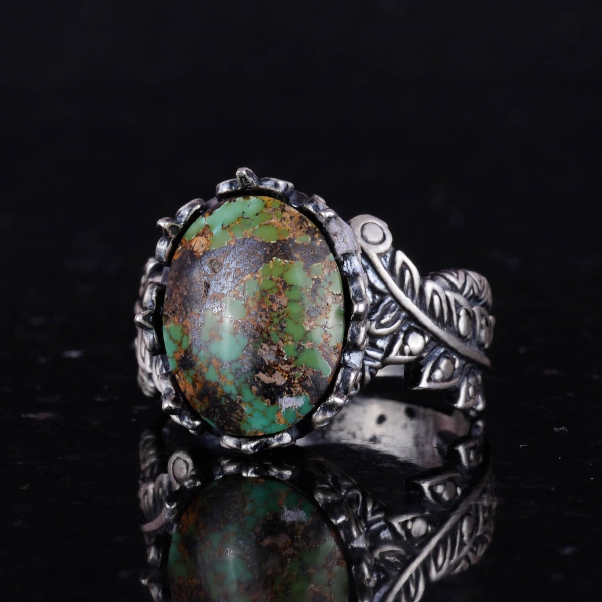 Natural Arizona Turquoise Stone Ring, 925 Sterling Silver Ring, Minimalist Handmade Ring (Model-3) — 6