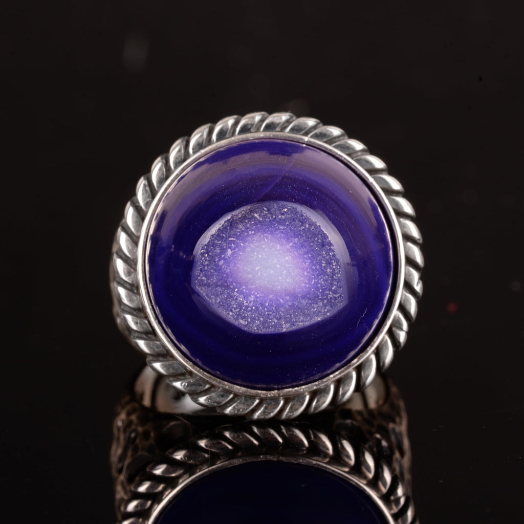 925 Sterling Silver Ring - Natural Druzy Quartz — 3