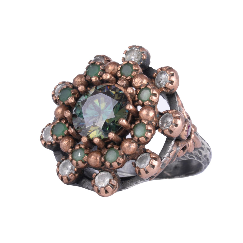 KAMBO Moissanite Stone Women's Ring – Flower Design Moissanite Stone Ring – 925 Sterling Silver Vintage Flower Style Elegant Women's Jewelry