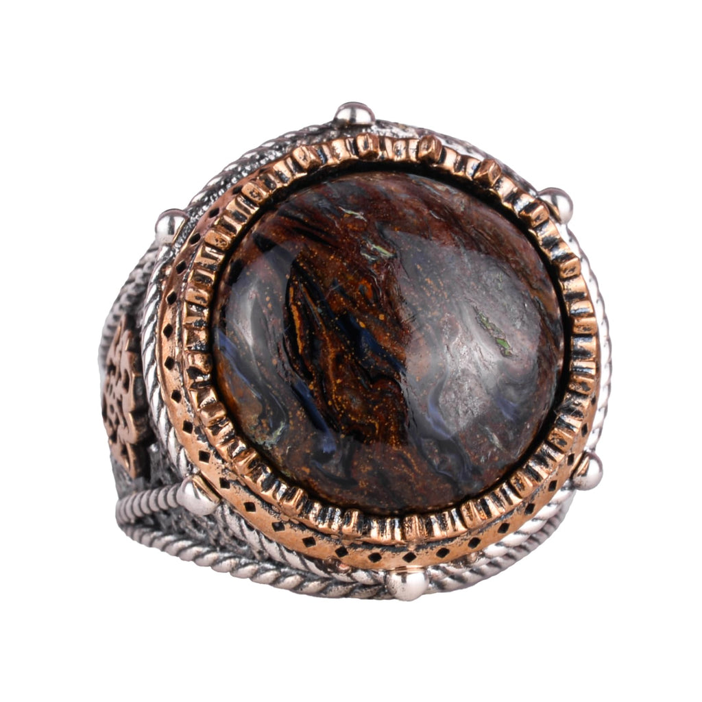 Natural Petersite Stone Handmade Ring - 925 Sterling Silver