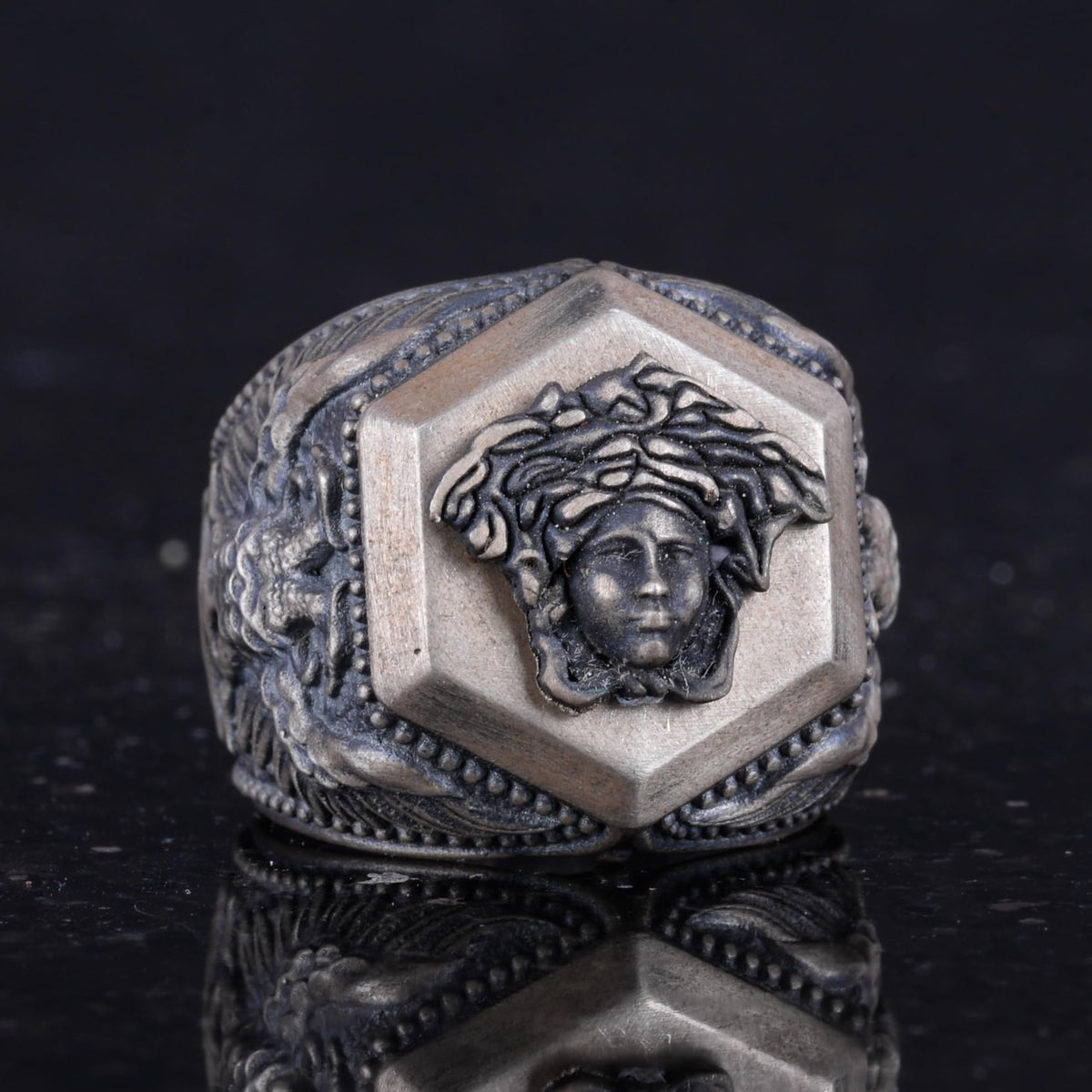 Medusa Motif 925 Sterling Silver Ring, Symbol of Courage Ring — 5