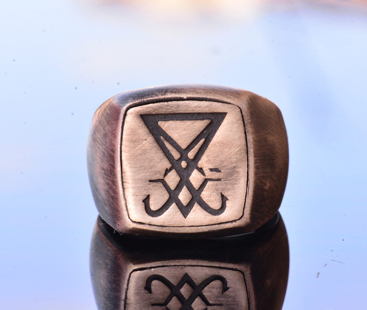 Handmade 925 Sterling Silver Men's Ring with Lucifer Emblem — 5