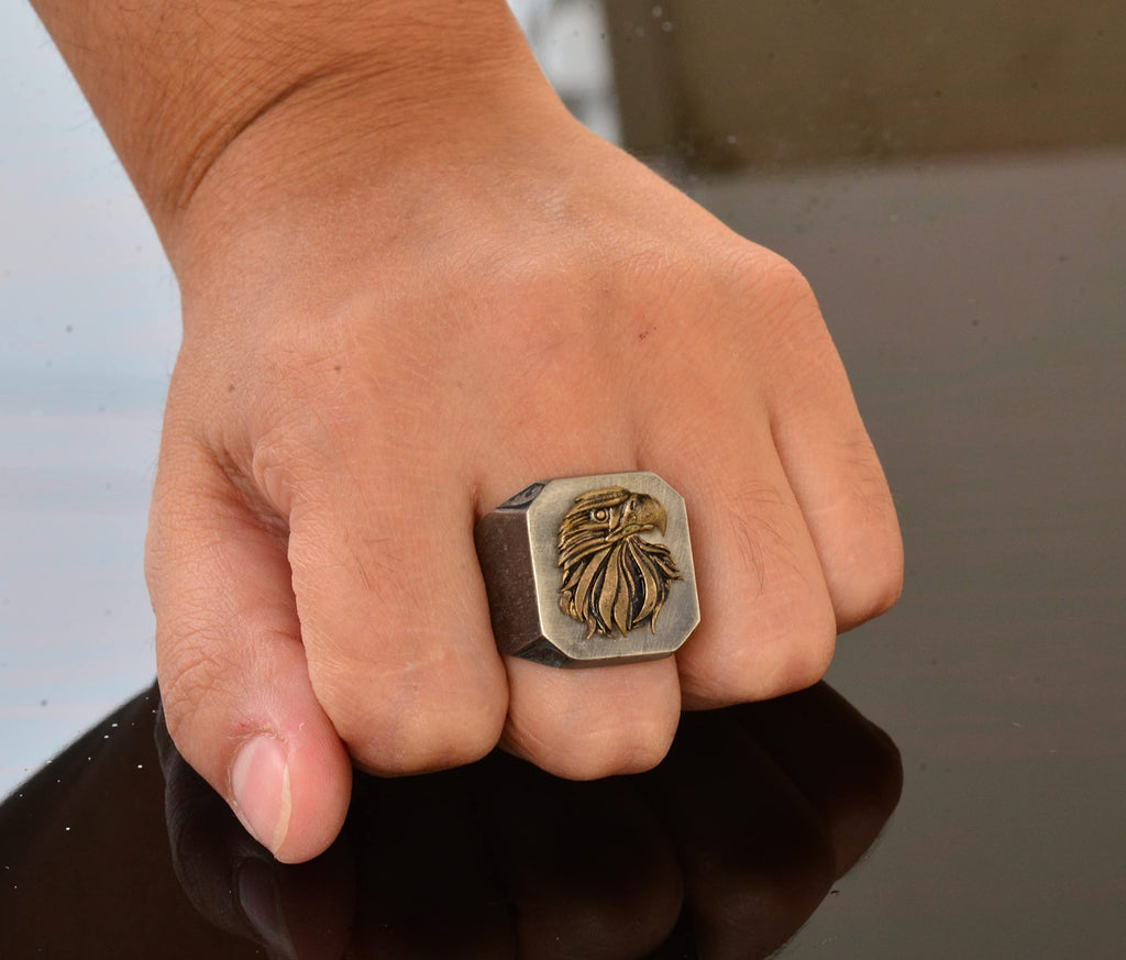 925 Sterling Silver Men's Ring - Ring - Handmade Ring (Eagle) — 7