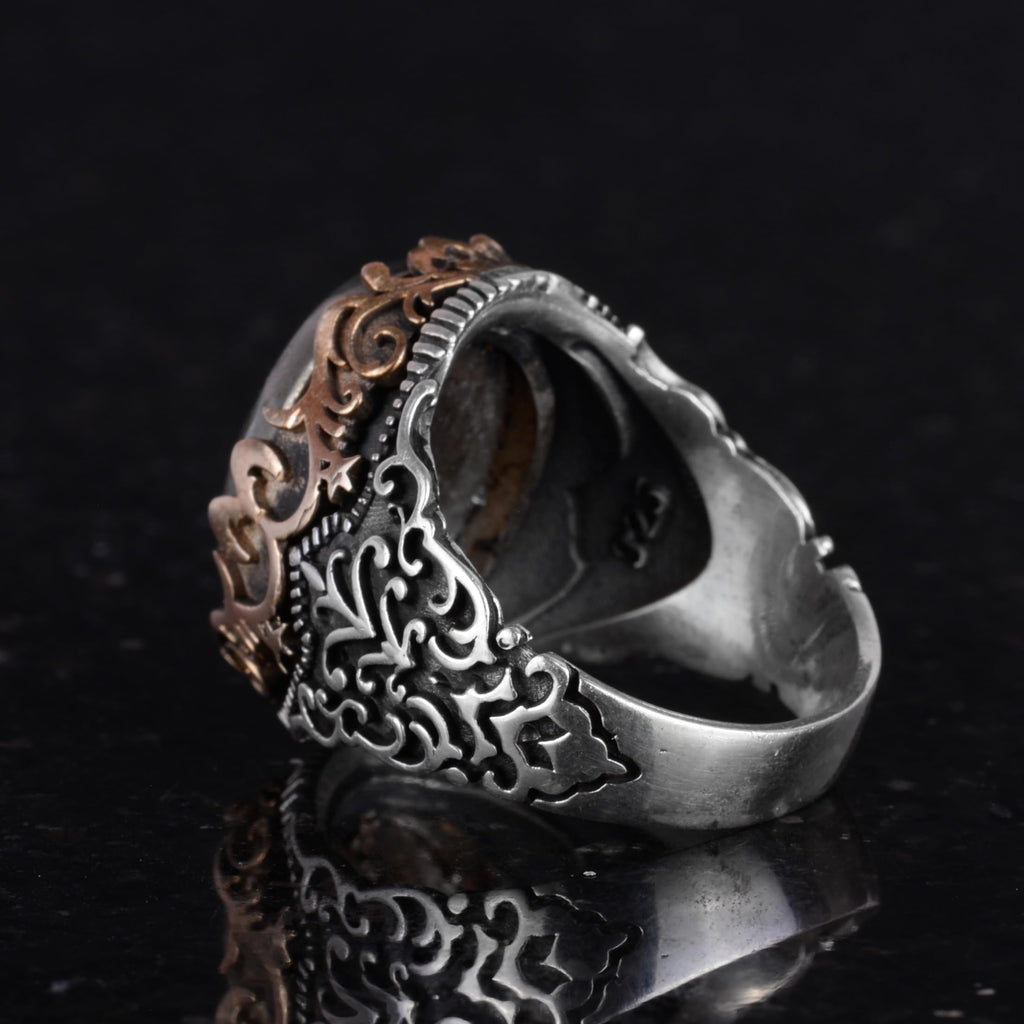 Natural Stone Handmade Ring - 925 Sterling Silver Ring (Pyrite) — 7