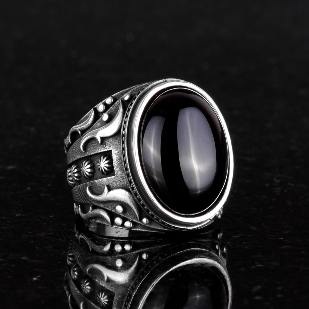 Synthetic Stone Ring, 925 Sterling Silver Ring, Design Silver Men's Ring (Model-2) — 5