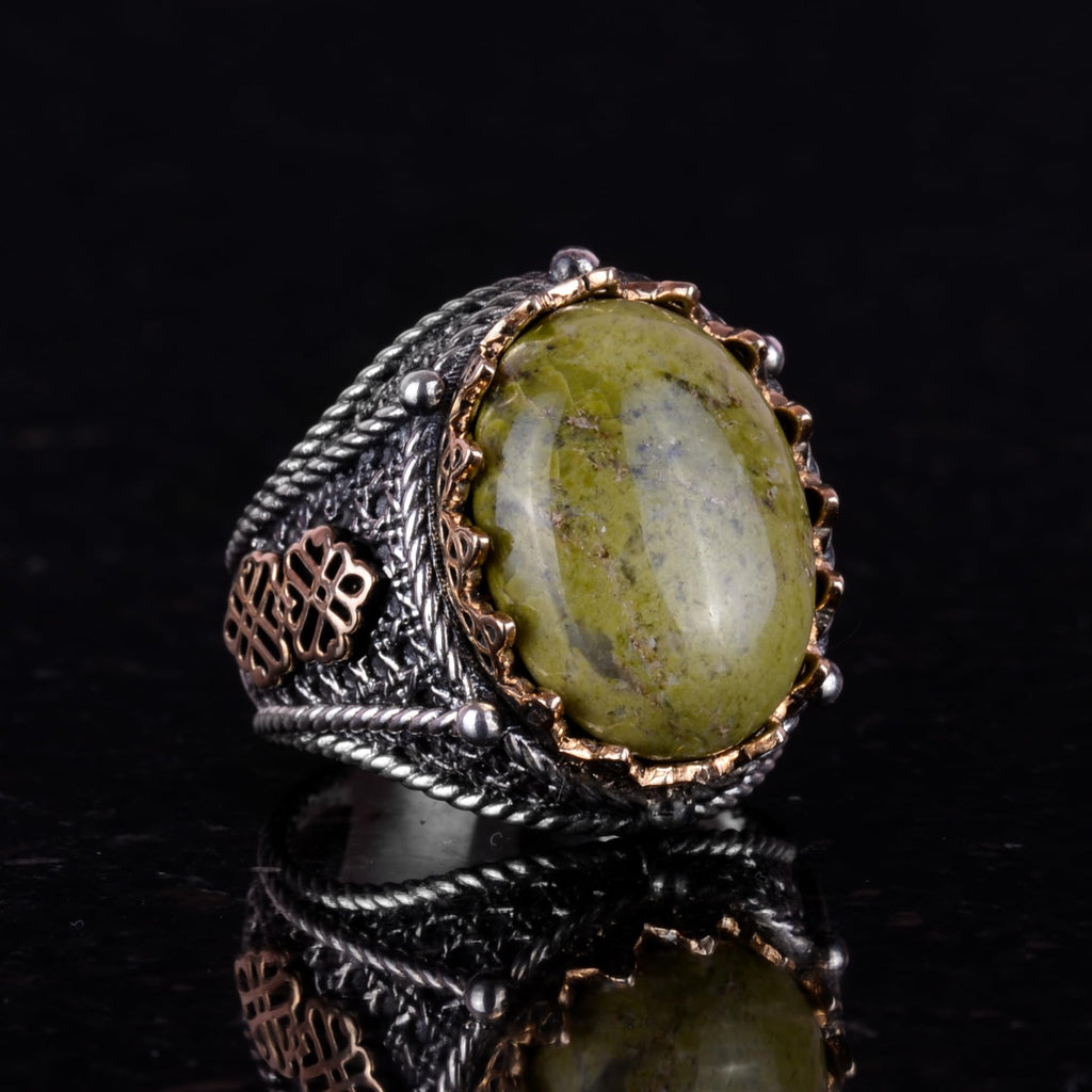 Natural Unakite Stone Ring — 4