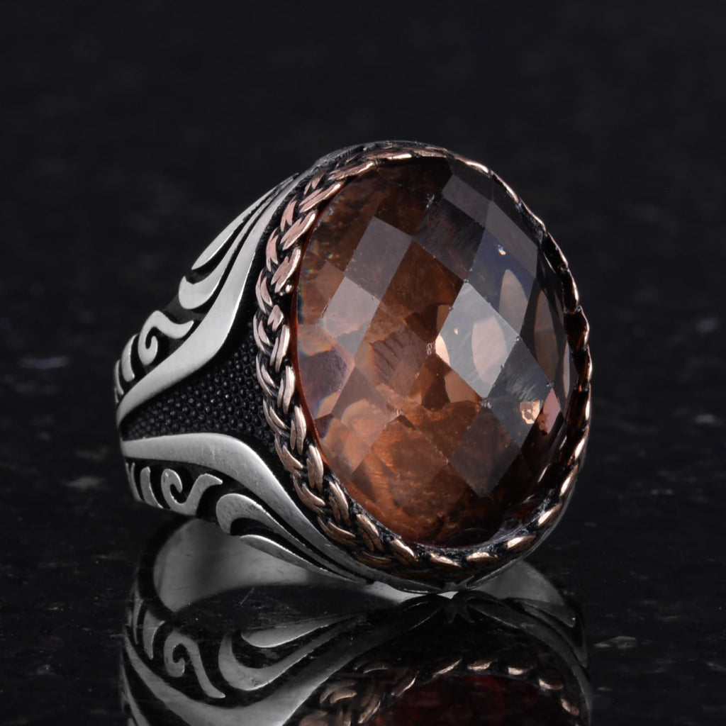 925 Sterling Silver Ring - Manufactured Stone Silver Ring - Handmade Ring (Manufactured Sultanite) — 5