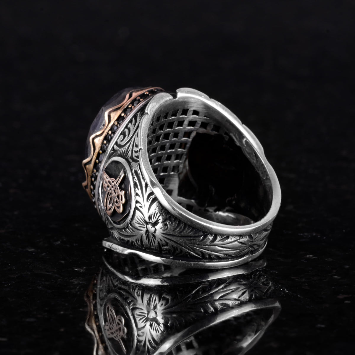 Natural Stone Blue Sapphire Ring, 925 Sterling Silver Ring, Ottoman Silver Ring, Unique Ring — 6