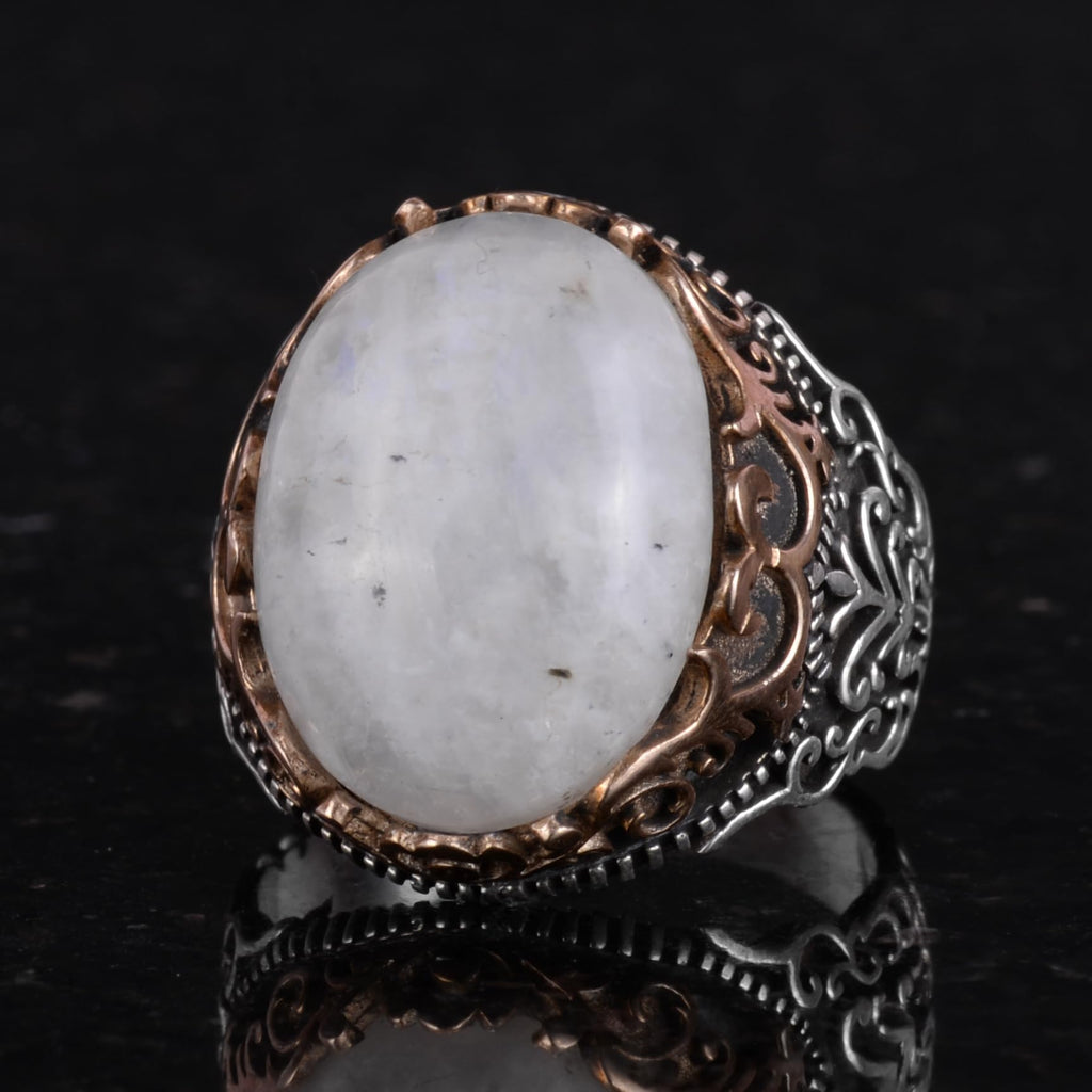 Natural Moonstone Handmade Ring - 925 Sterling Silver Ring — 6