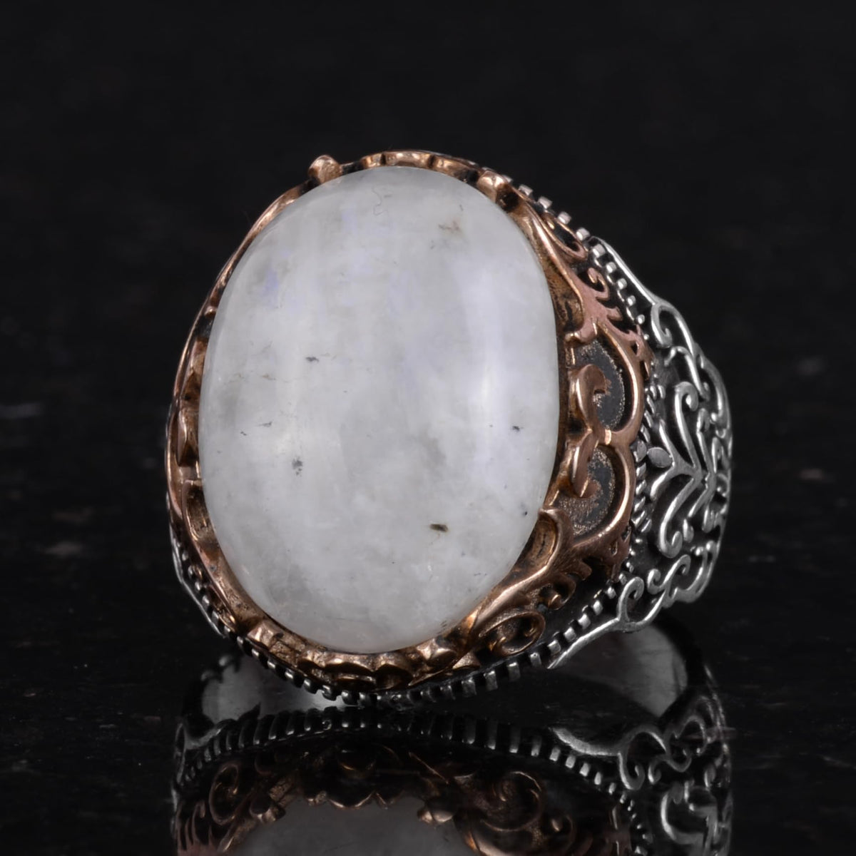 Natural Moonstone Handmade Ring - 925 Sterling Silver Ring — 6