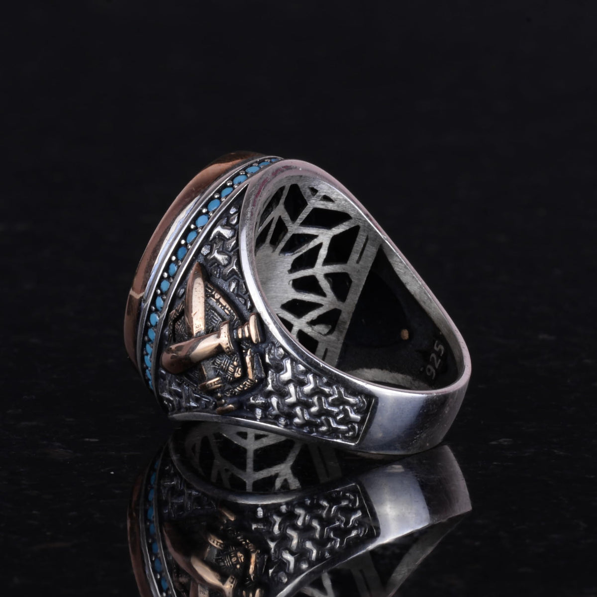 Sword Ring, Islamic Jewelry, 925 Sterling Silver Men's Ring, Showy Ring, Islamic Ring, Men's Ring — 7