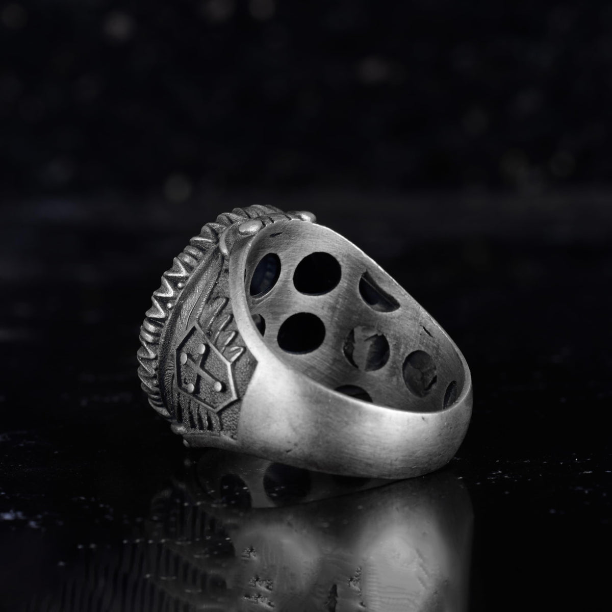 KAMBO 925 Sterling Silver Double Dragon Ring – Handmade Gothic Men's Ring – Fantasy Legendary Creature Jewelry – Bold Statement Ring (Gold Plated) — 7