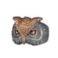 KAMBO 925 Sterling Silver Owl Head Ring – Symbol of Wisdom and Protection – Handmade Gothic Unisex Animal Jewelry (Gold Plated)