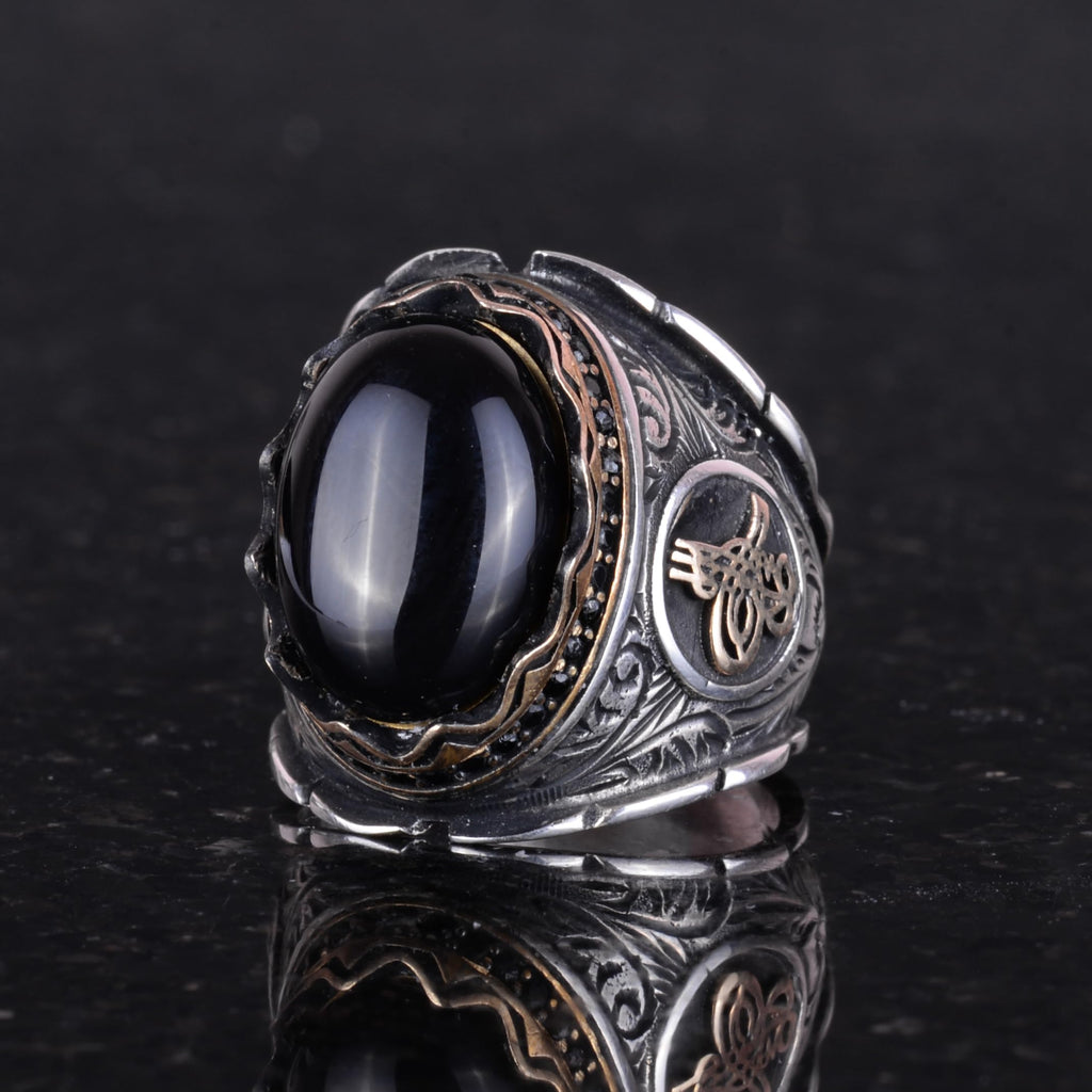 Natural Onyx Stone Ring — 5