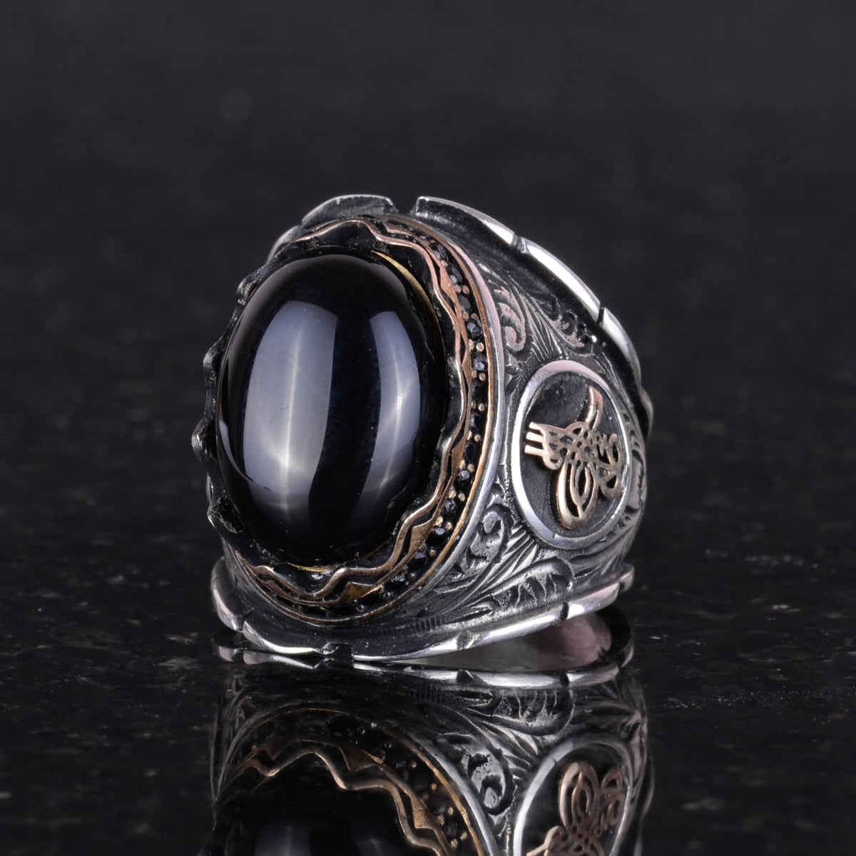 Natural Onyx Stone Ring — 5