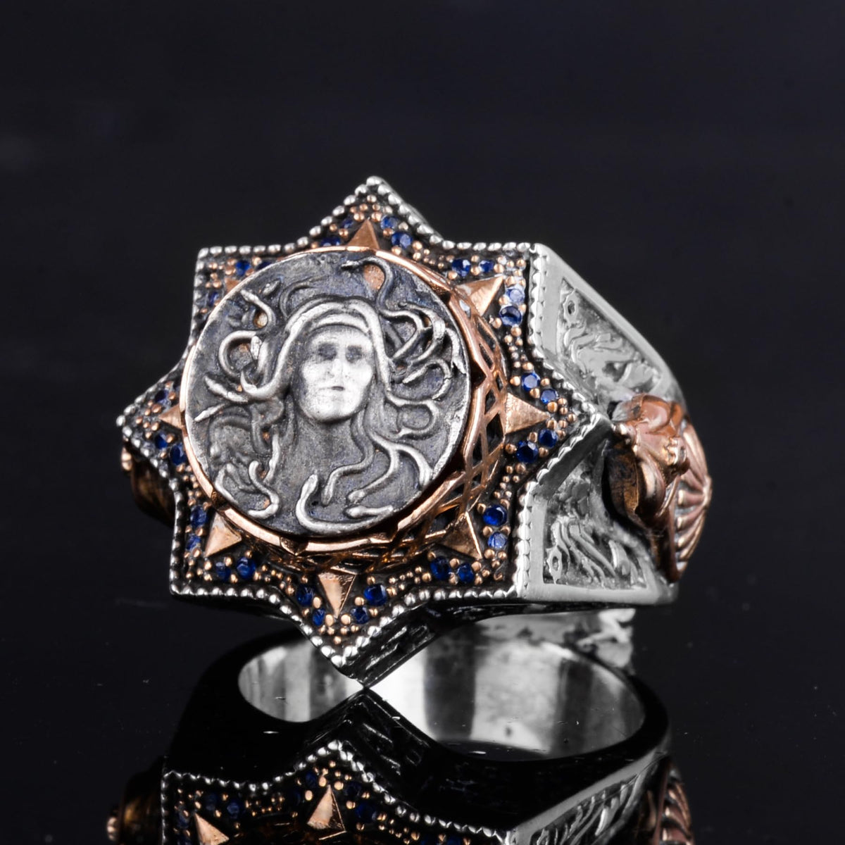 KAMBO 925 Sterling Silver Men's Ring – Spiritual Zircon and Star Symbol Design (Style - 2) — 6