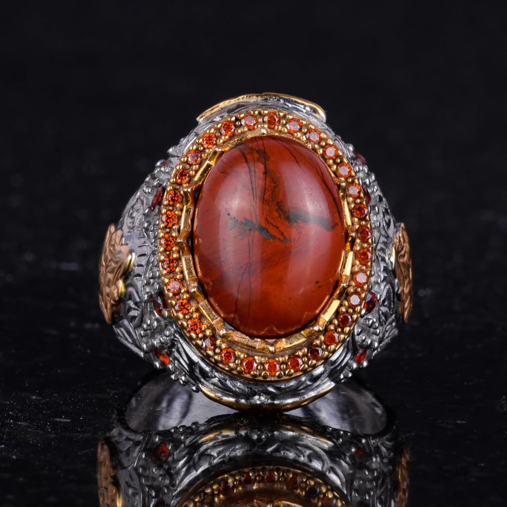 Natural Stone Ring - Sultan Ring - 925 Sterling Silver Ring (Kansit) — 4