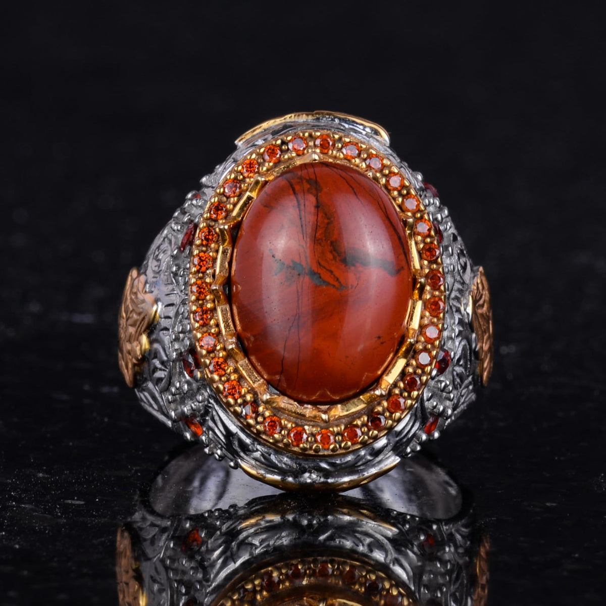 Natural Stone Ring - Sultan Ring - 925 Sterling Silver Ring (Kansit) — 4